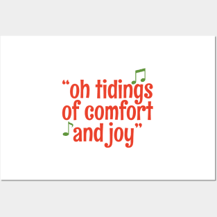 Retro Christmas Carol Music Quote Oh Tidings Of Comfort & Joy - God Rest Ye Merry Gentlemen Posters and Art